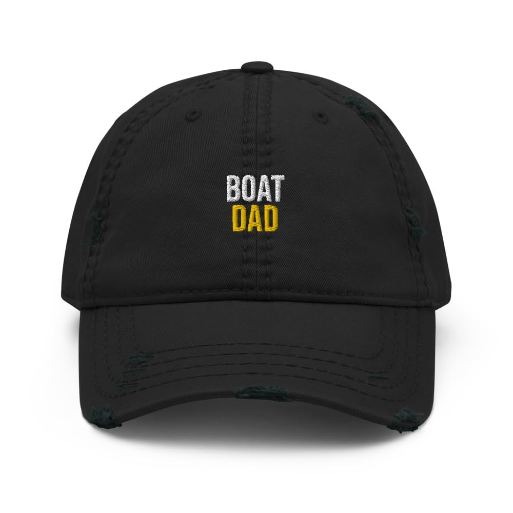 帽子 Boat Dad Cap Boat Dad Hat (Embroidered Distressed Dad Cap) Boat Apparel